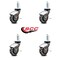 Service Caster 3 Inch Bright Chrome Hooded Polyurethane 5/16 Inch Threaded Stem Casters, 4PK SCC-TS03S310-PPUBD-BC-5161810-4 - alternate 1